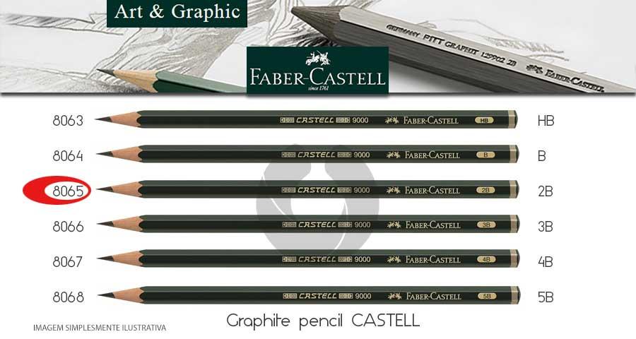 Lápis Grafite Faber Castell 119002 9000 2B Ref 8065