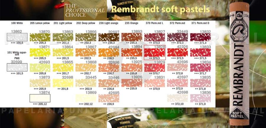 Lápis Pastel Rembrandt 3199.370.05 Vermelho Permanente Claro