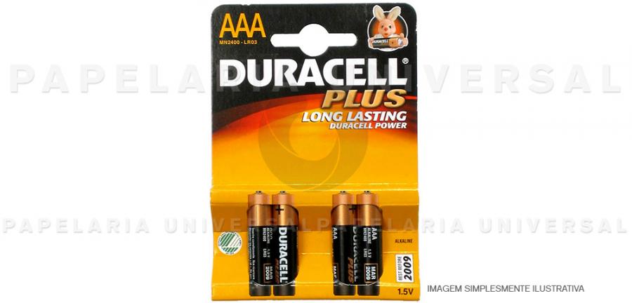 Pilha Duracell Plus MN2400 LR03 Cx.4 AAA