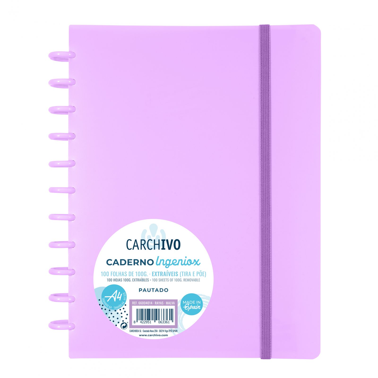 Caderno A4 Carchivo Ingeniox 66004014 Malva P