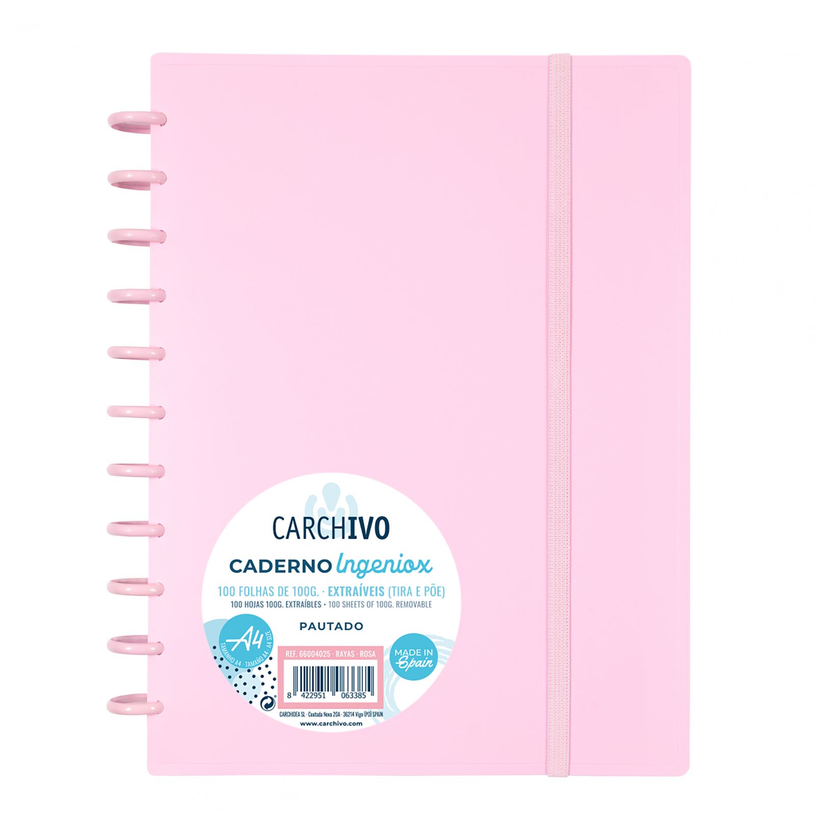 Caderno A4 Carchivo Ingeniox 66004025 Rosa P